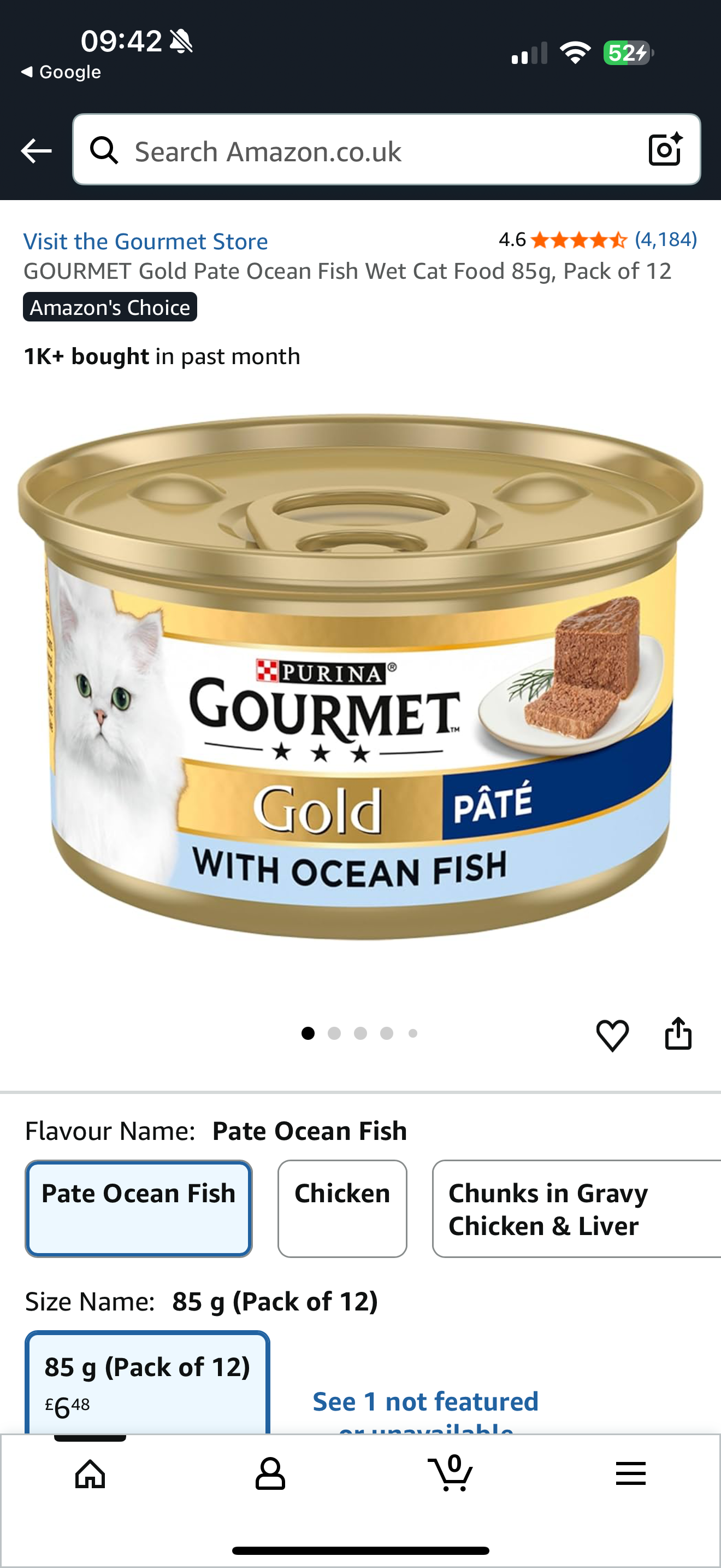 GOURMET Gold Pate Ocean Fish Wet Cat Food 85g