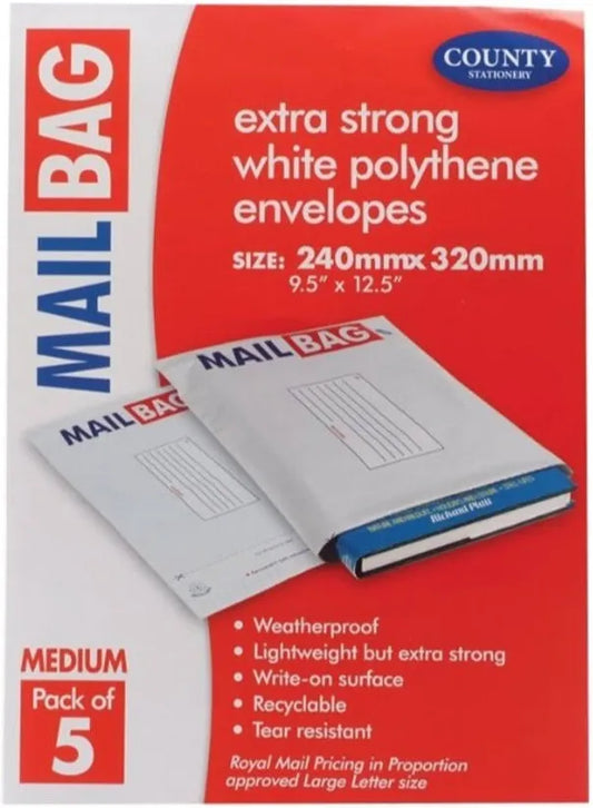 COUNTY MAIL BAG MEDIUM PACK OF 5 240mm x 320mm