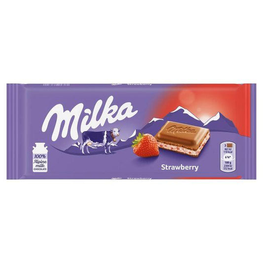 MILKA STRAWBERRY CHOCOLATE BAR 100g