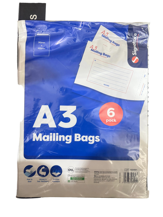 A3 MAILING BAG 6pck