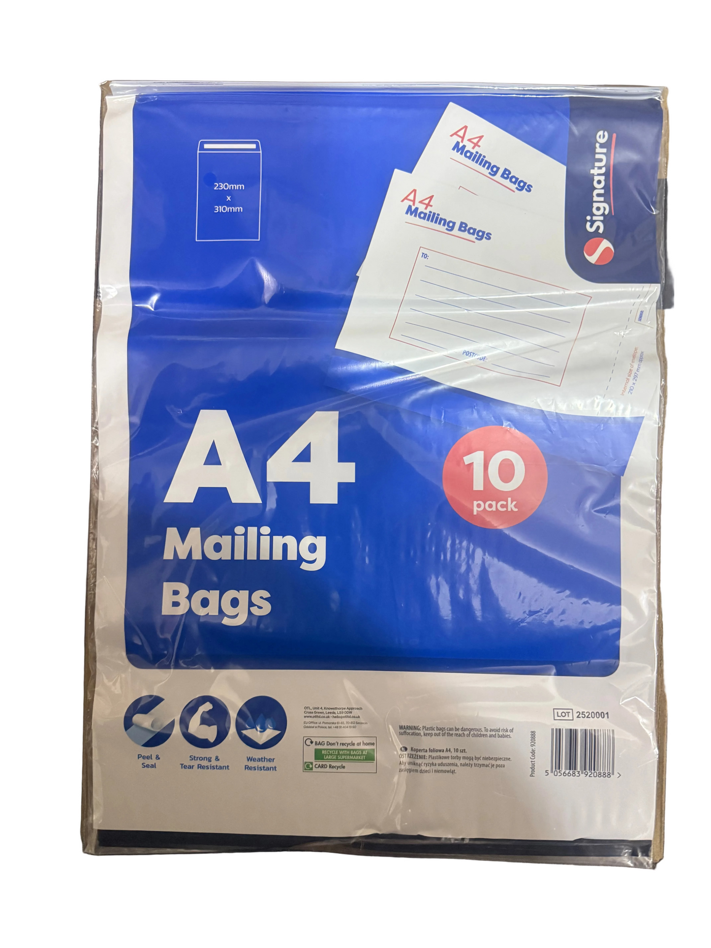 SACS D'EXPÉDITION A4 lot de 10