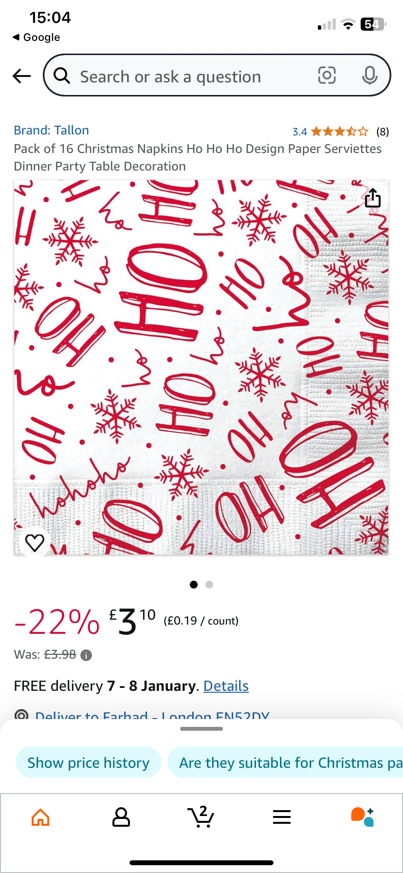 CHRISTMAS 16 NAPKINS