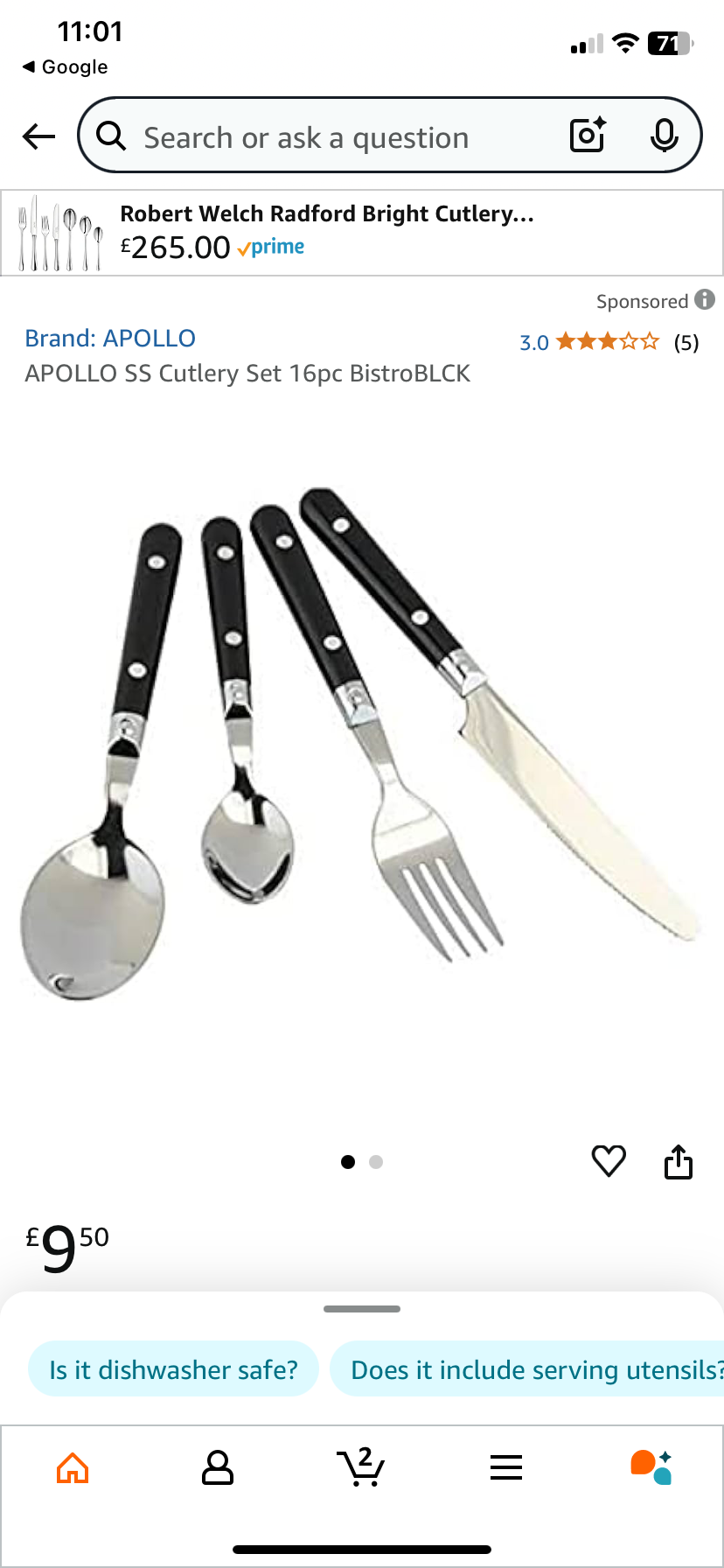 APOLLO SS Ménagère 16 pièces BistroBLCK