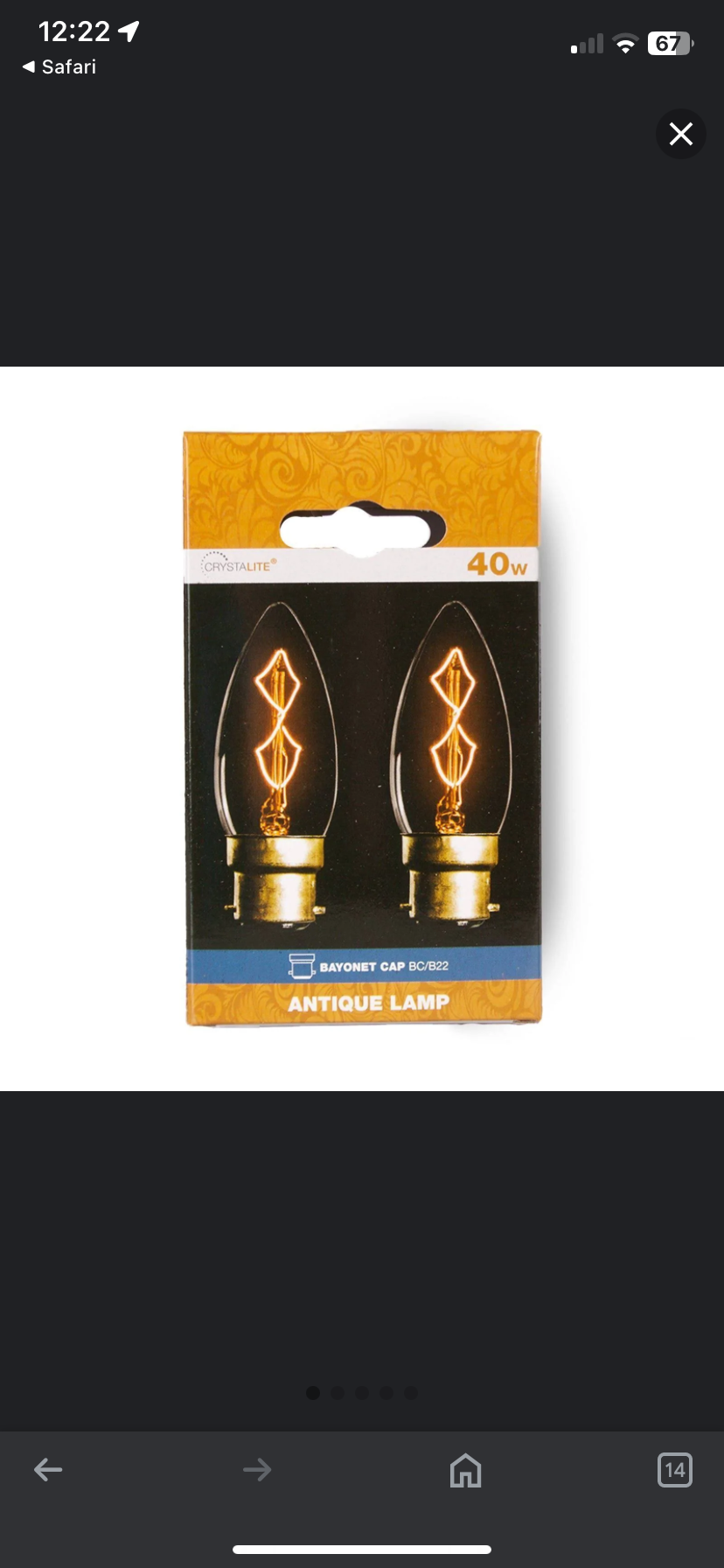 Ampoule antique BC/B22 40W
