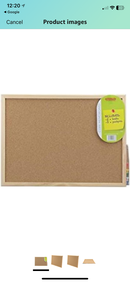 APOLLO SAMLL CORK MEMO BOARD 40CM X 30CM