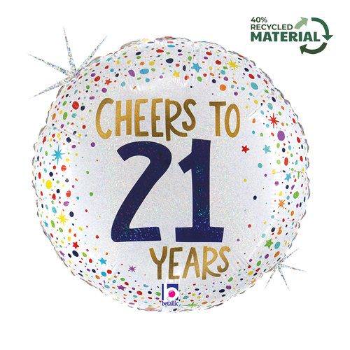 Grabo 18 inch Cheers To 21 Years Foil Balloon