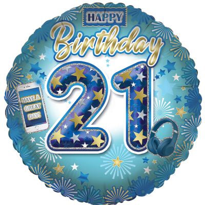 BALLON ALUMINIUM 18 POUCES ÂGE 21 HOMME