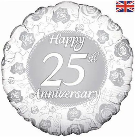 BALLON ALUMINIUM 25ÈME ANNIVERSAIRE 18 POUCES