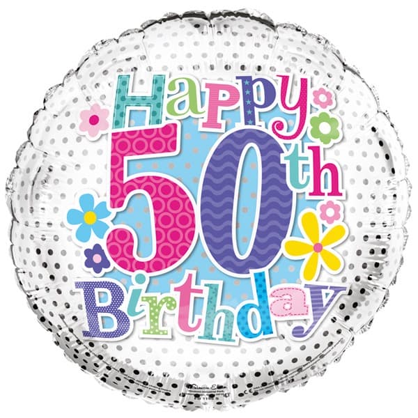 18in 50th BIRTHDAY FOIL BALLOON