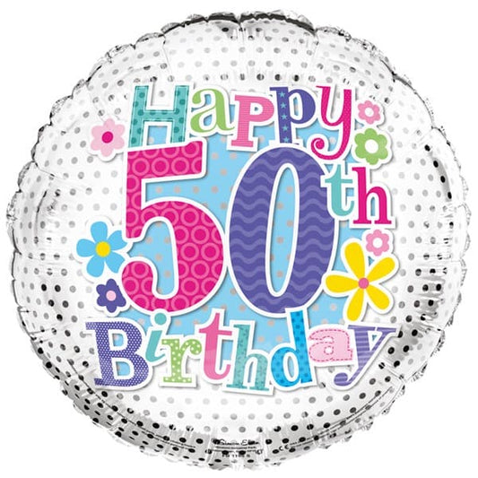 BALLON EN ALUMINIUM POUR 50e ANNIVERSAIRE 45 CM