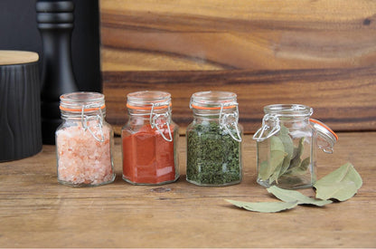 Bocaux à épices en verre à fermeture mécanique Récipient hermétique Pot de rangement à herbes vintage