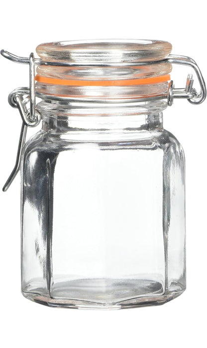 Bocaux à épices en verre à fermeture mécanique Récipient hermétique Pot de rangement à herbes vintage