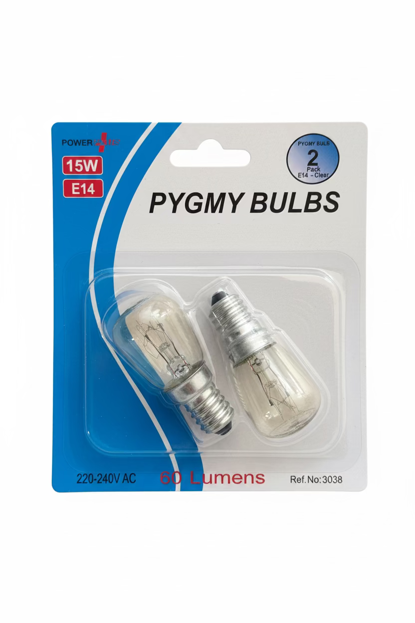 PYGMY BULBS 15W E14 CLEAR 2pk