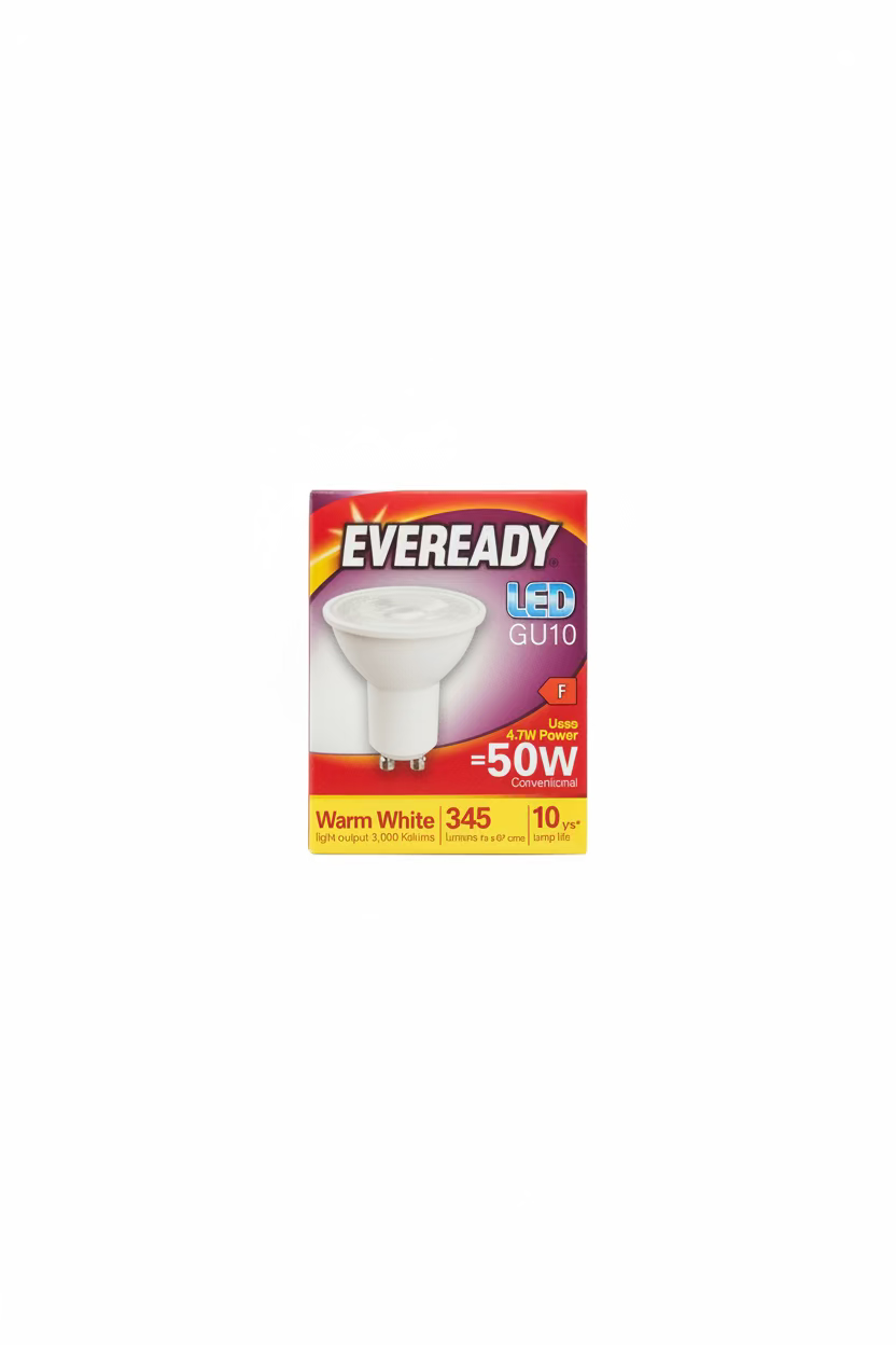 Eveready LED GU10 345lm 4.7W 3 000K (Blanc chaud), Lot de 1