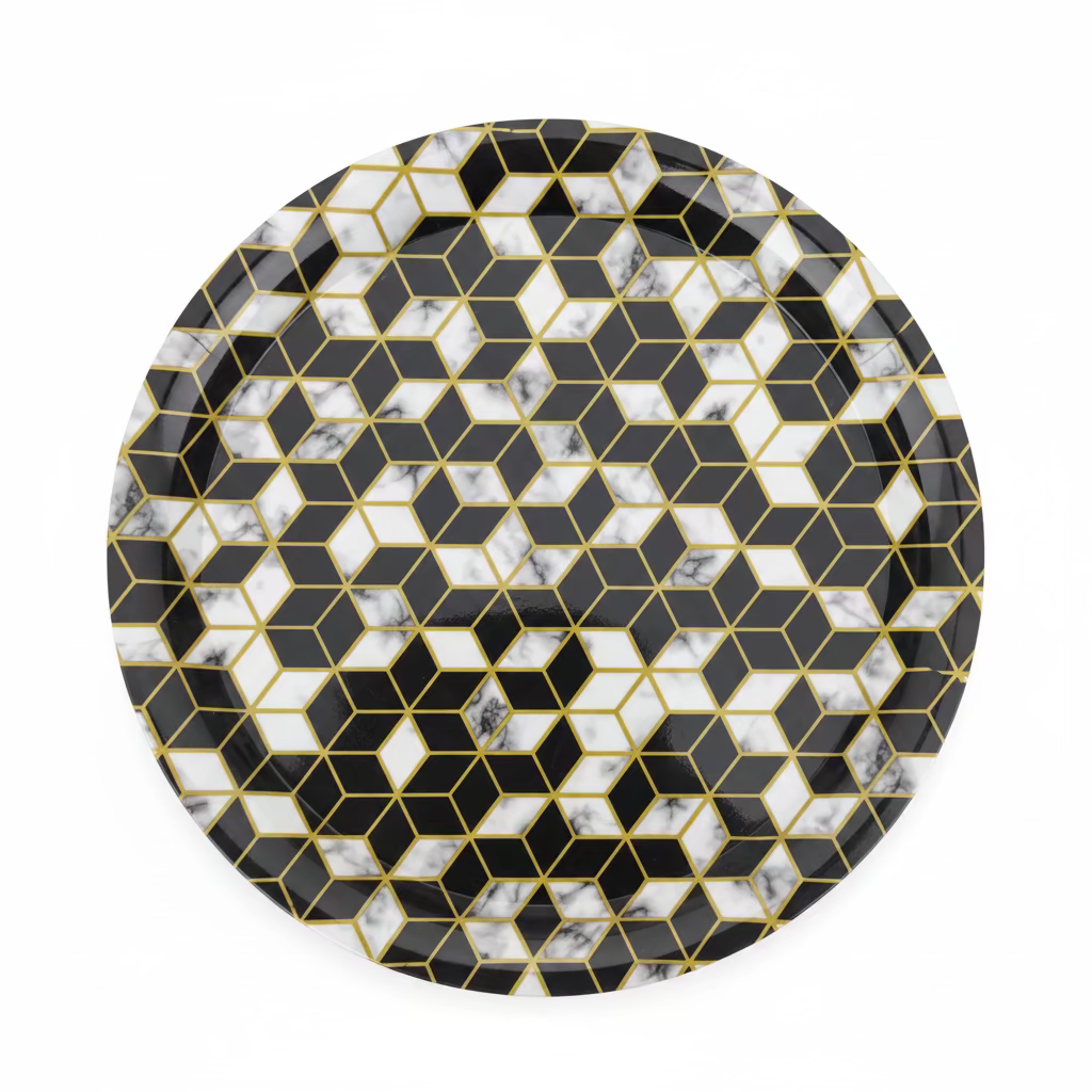 SERVING ROUND TRAY Assorted Design & Colours