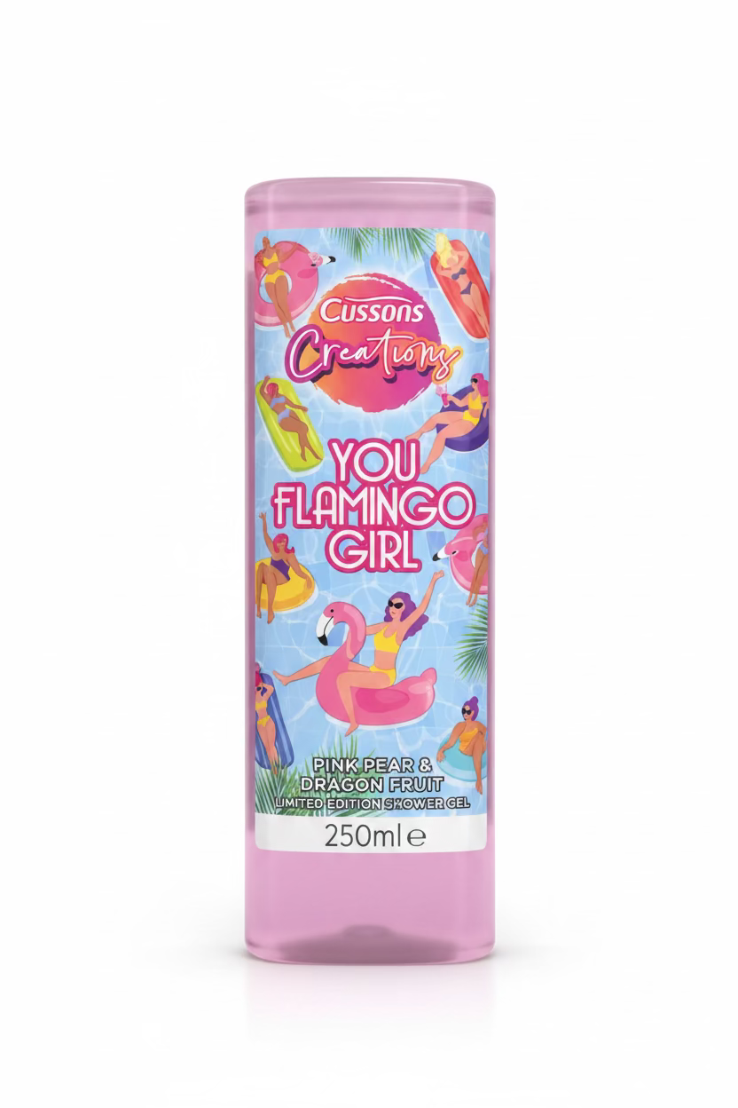 CUSSON CREATIONS YOU FLAMINGO GIRL PINK PEAR &  DRAGON FRUIT SHOWER GEL 250ml