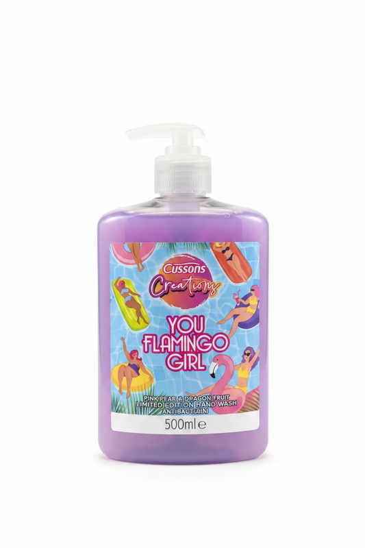 CUSSONS CREATIONS YOU FLAMINGO GIRL PINK PEAR & DRAGON FRUIT ANTIBACTERIAL HAND WASH 500ml
