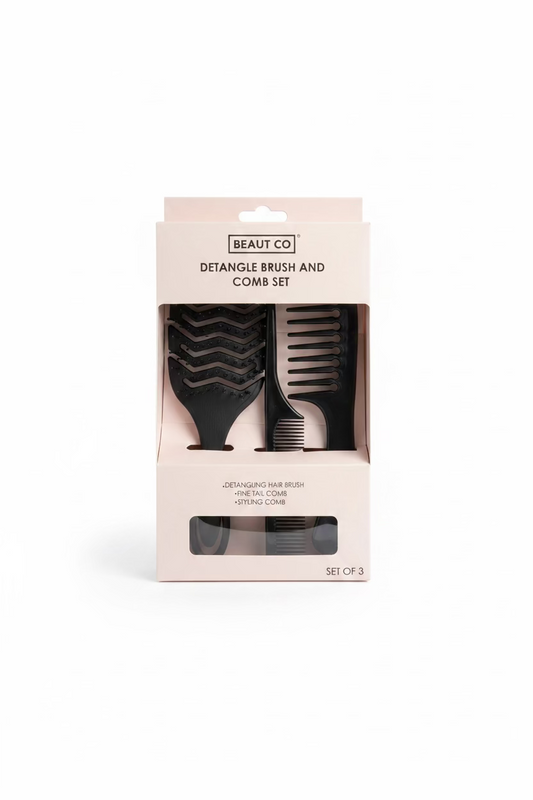 BEAUT CO DETANGLE BRUSH AND COMB SET