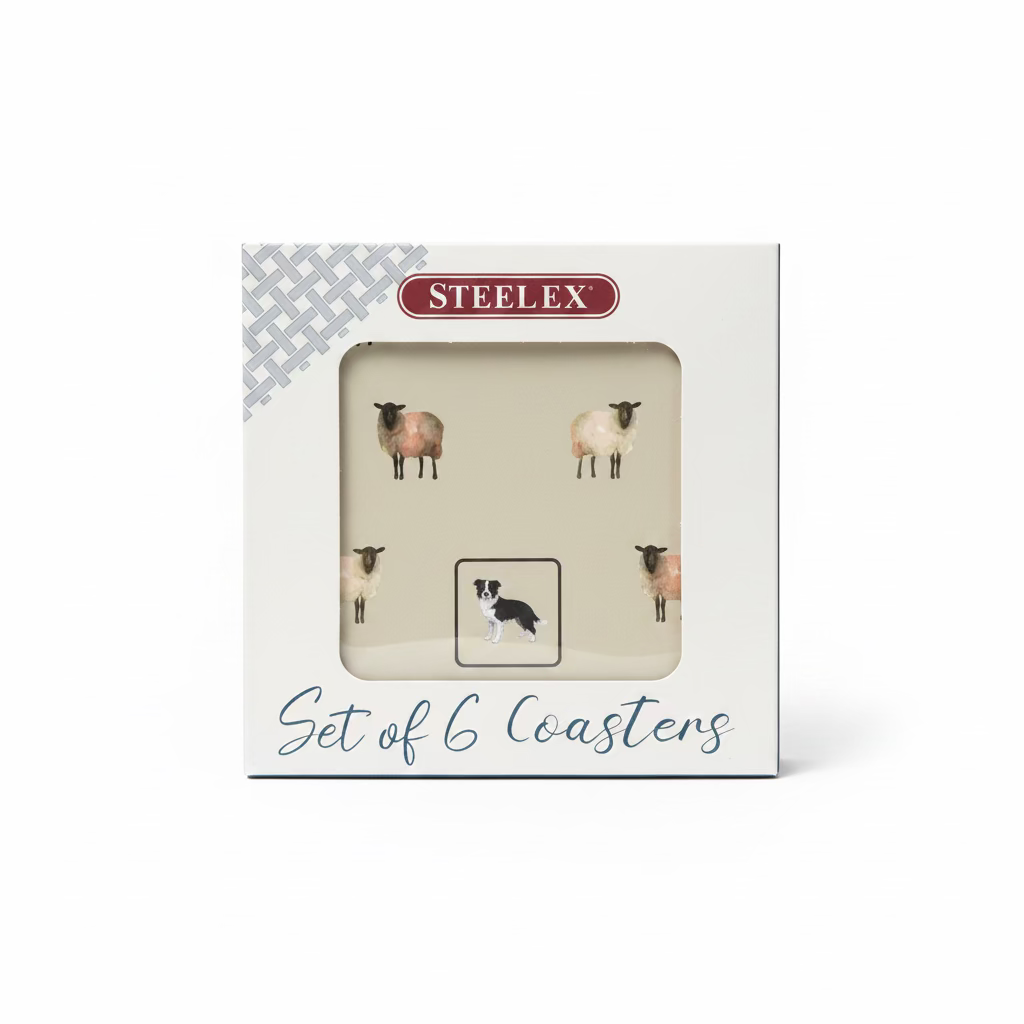 STEELEX COLLIE & SHEEP SET 6 COASTERS