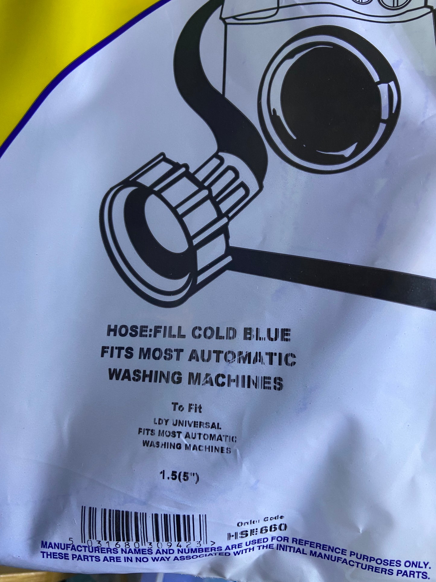 ELECTRUEPART APPLIANCE FILL HOSE UNIVERSAL 1.5 (5”)