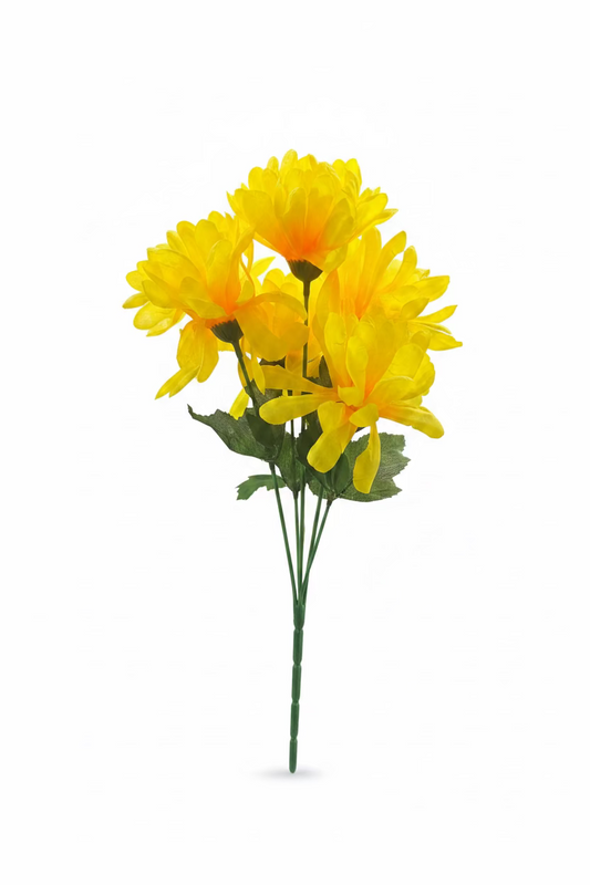 ARTIFICIAL FLOWERS BALL MUM  4 ASSORTED COLOURS