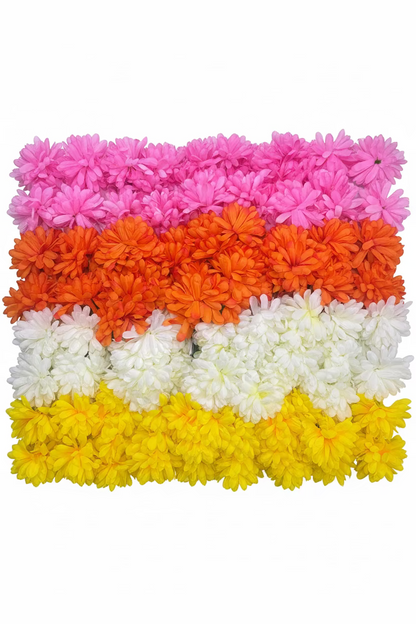ARTIFICIAL FLOWERS BALL MUM  4 ASSORTED COLOURS