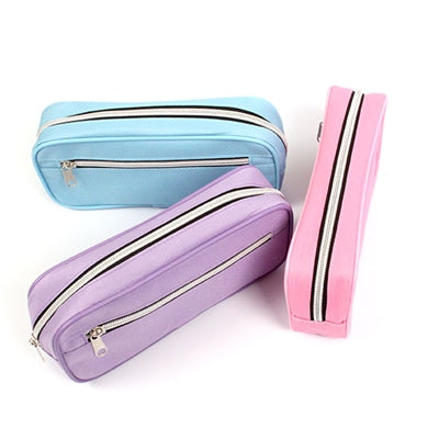 PENCIL CASE TWIN ZIP 3 ASSORTED COLOURS
