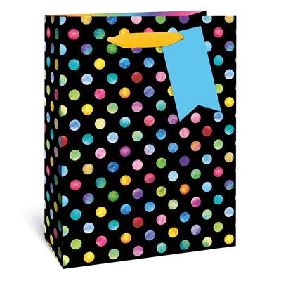Gift Bag - Dots Black Design - X Large