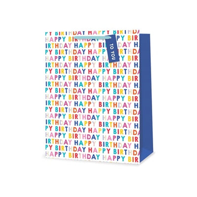 Gift Bag - Happy Birthday Design - X Large