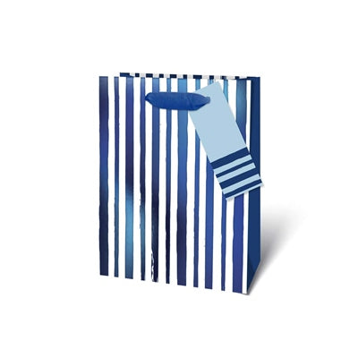 Gift Bag - Blue Stripes Design - Medium