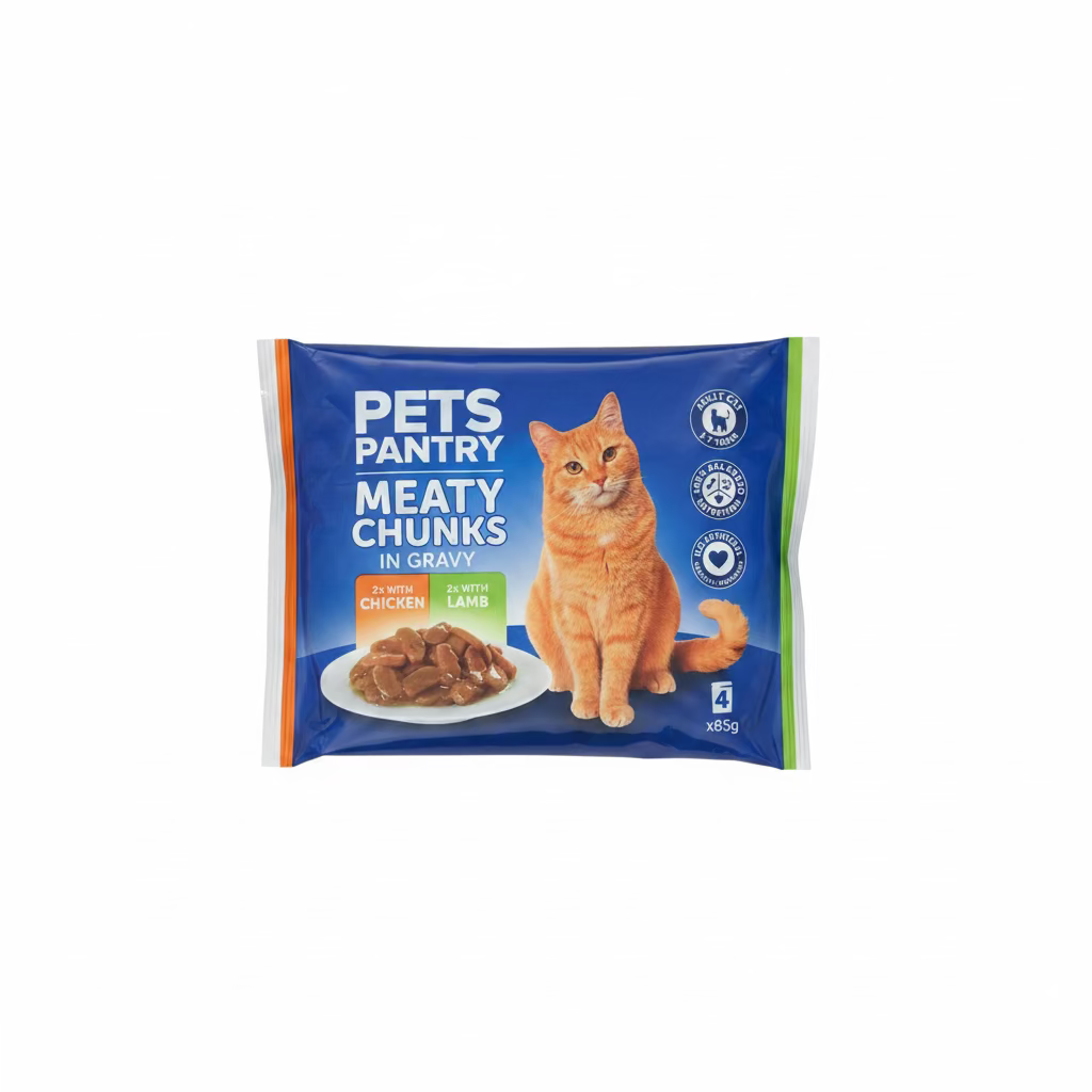 PETS PANTRY MEATY CHUNKS IN GRAVY
