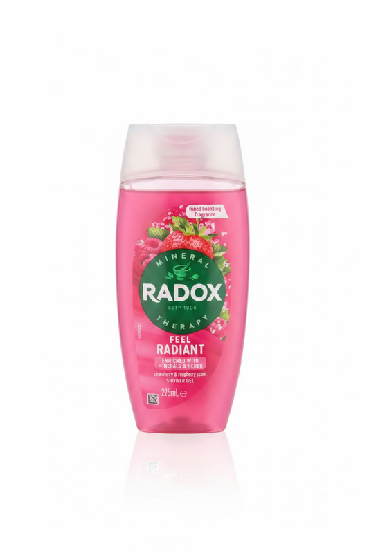 RADOX FEEL RADIANT STRAWBERRY & RASPBERRY SCENT SHOWER GEL 225ml