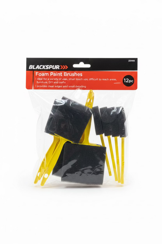 BLACKSPUR FOAM PAINT BRUSHES 12pc