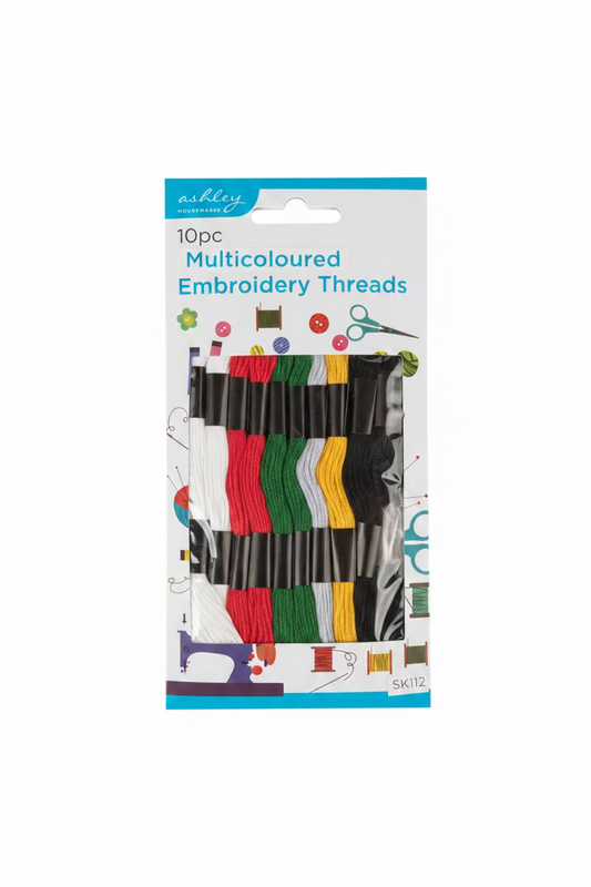 ASHLEY 10pc MULTICOLOURED EMBROIDERY THREADS