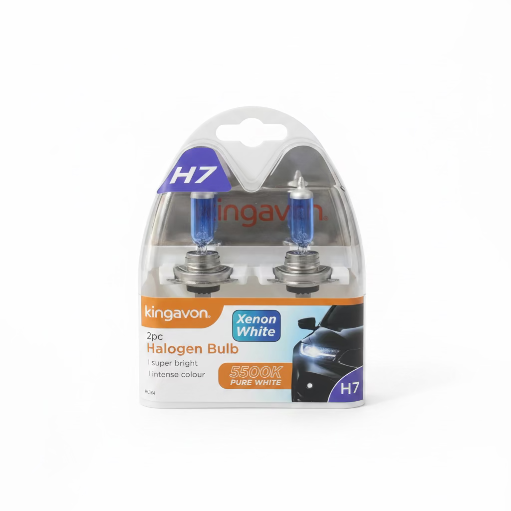 KINGAVON H7 2pc HALOGEN BULB PURE WHITE 5500k