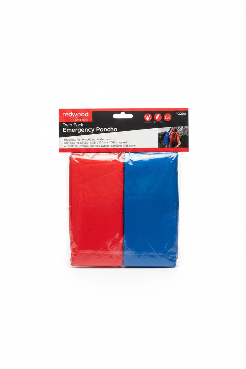 REDWOOD TWIN PACK EMERGENCY PONCHO