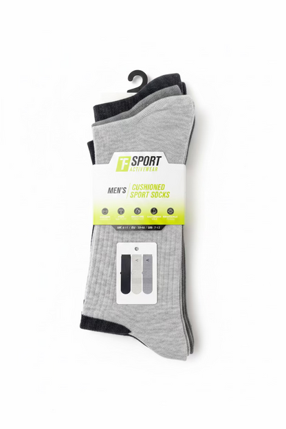 MEN’S CUSHIONED SPORT SOCKS 3PAIRS