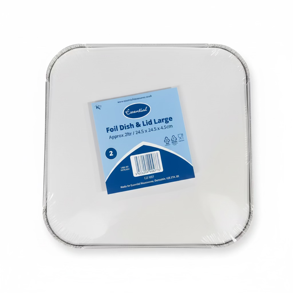 ESSENTIAL FOIL DISH & LID LARGE 2.5L / 24.5x24.5x4.5cm