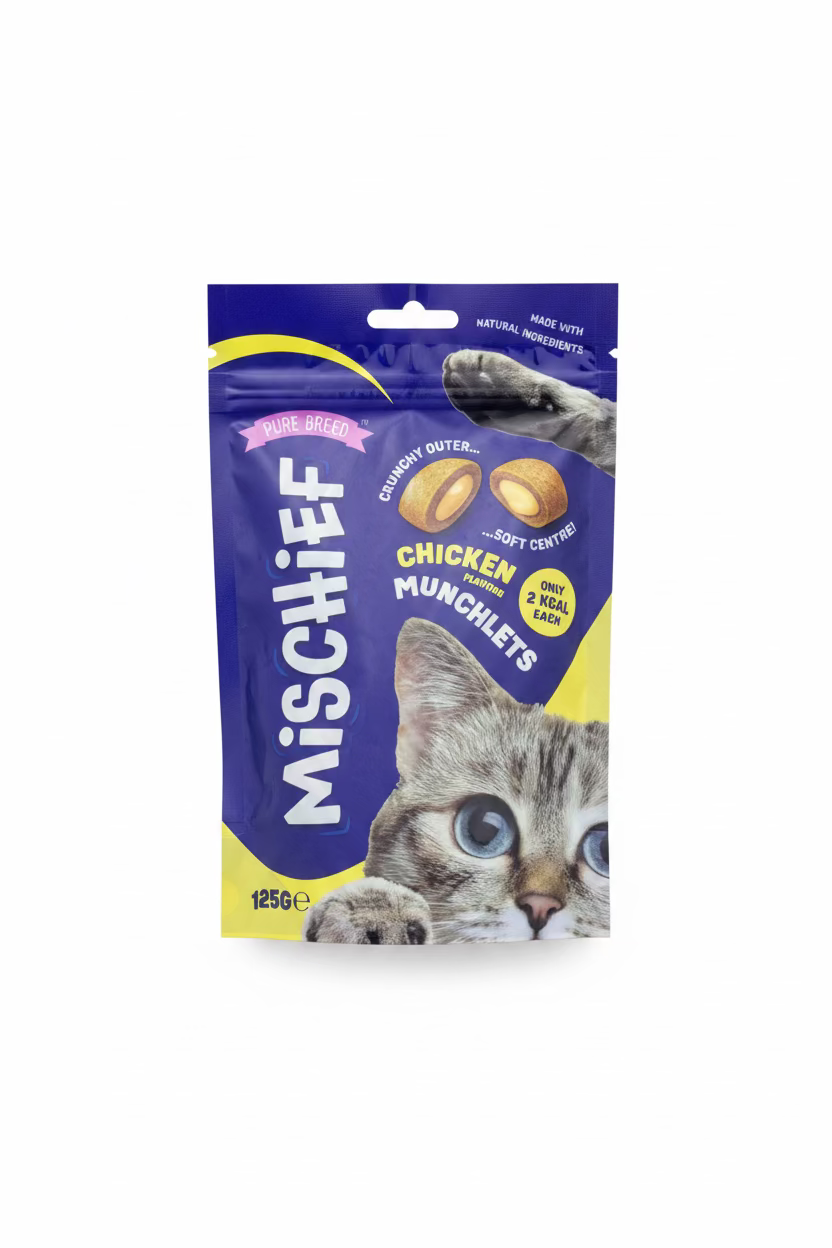 MISCHIEF PILLOW CAT TREATS CHICKEN 125g