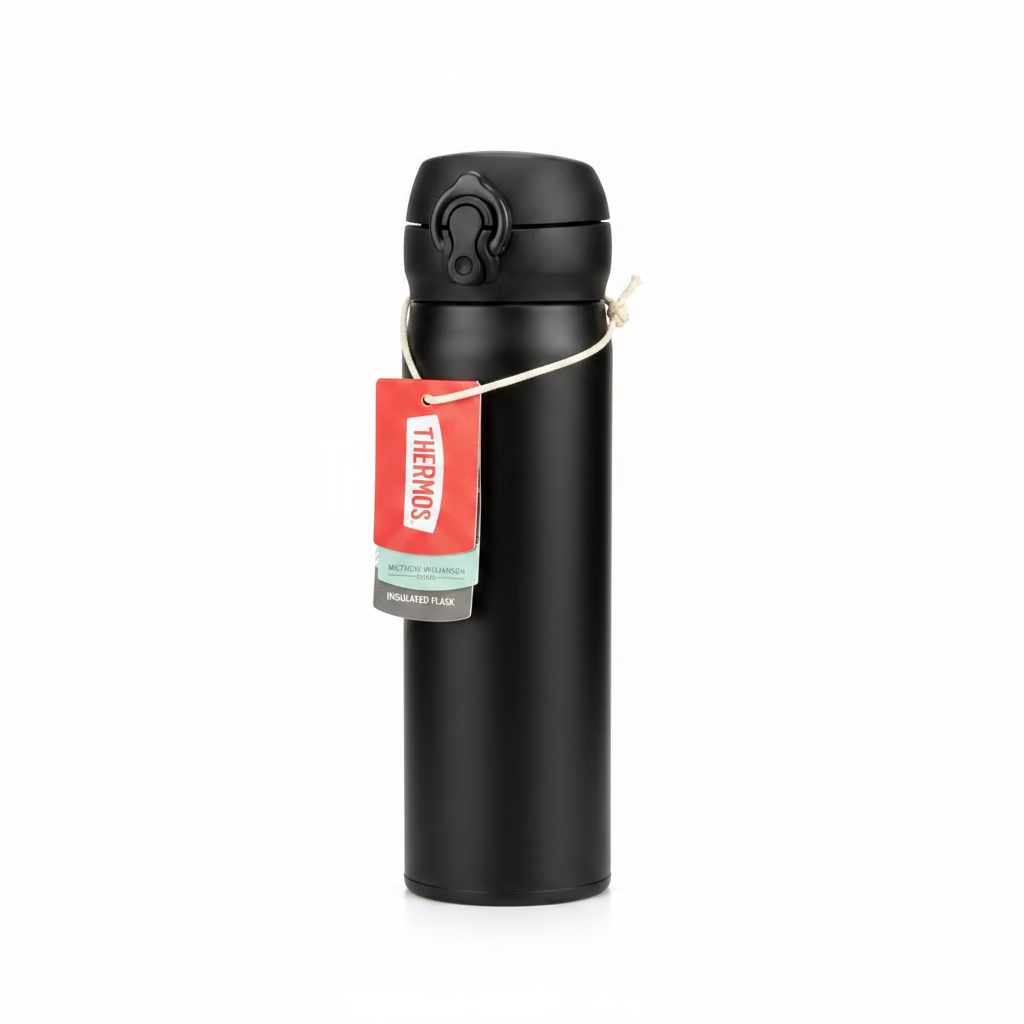 THERMOS SUPER LIGHT DIRECT DRINK FLASK 470ml MATT BLACK