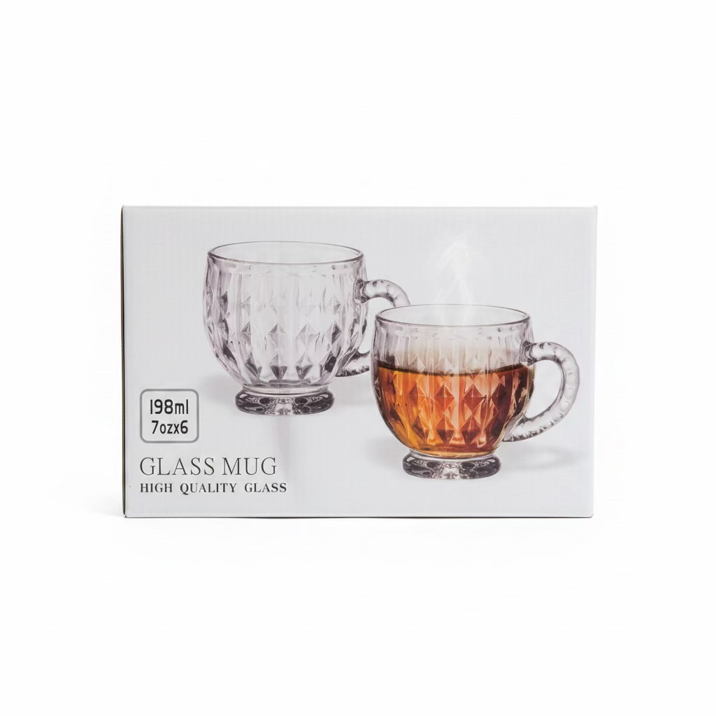 GLASS TEA MUG 6pc SET