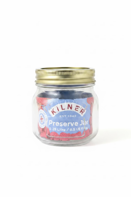 Bocal de conservation en verre rond Kilner 0,25 litre avec couvercle à vis