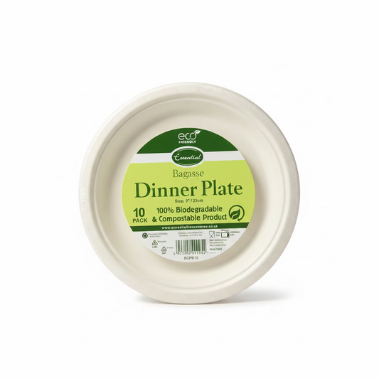 Assiette essentielle en bagasse 23 cm par 10