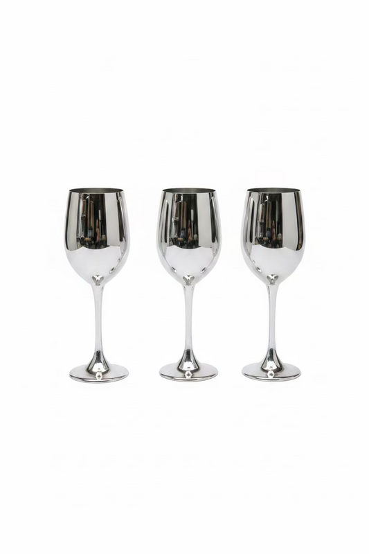 3pcs WINE GLASS SET 320ml SILVER