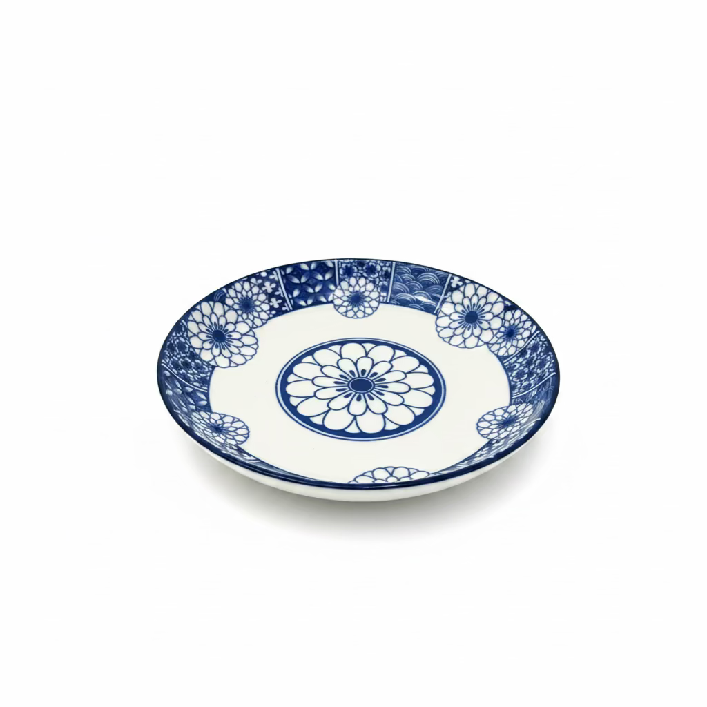 6.25” BLUE AND WHITE PASTA PLATE