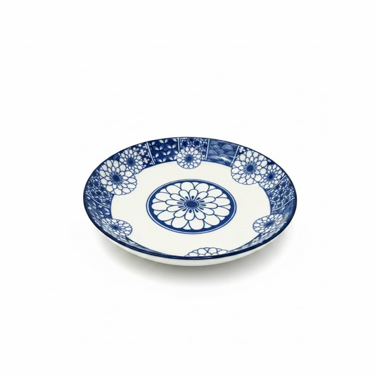 6.25” BLUE AND WHITE PASTA PLATE