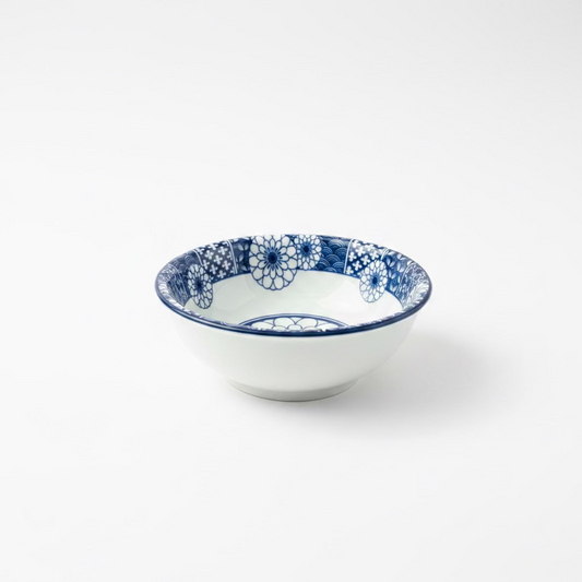 5.5” BLUE AND WHITE DEEP CEREAL BOWL