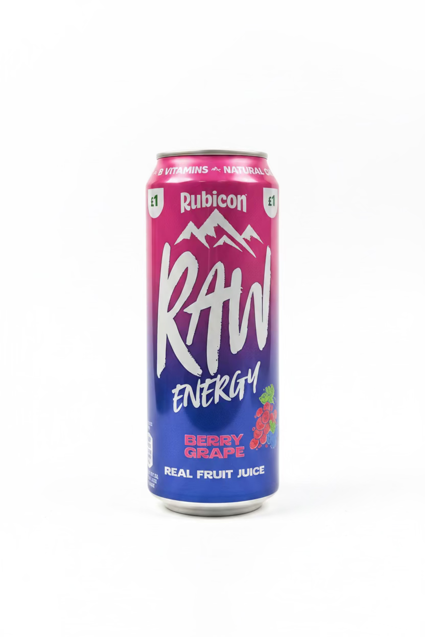 RUBICON RAW ENERGY DRINK BERRY GRAPE 500ml