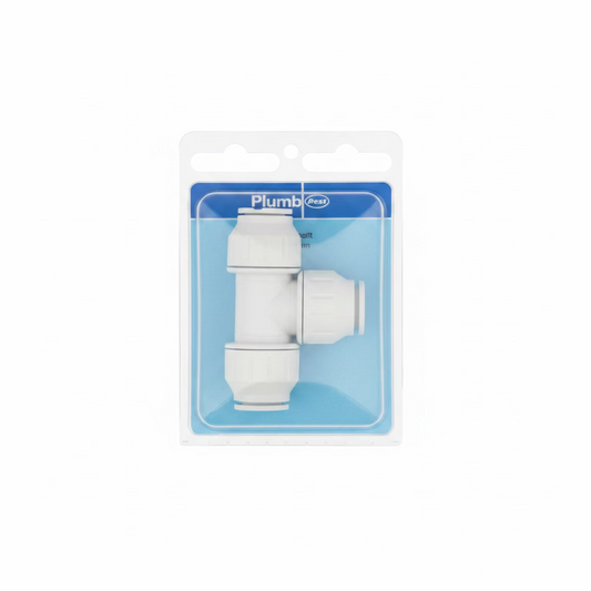 PLUMB EQUAL TEE PUSHFIT CONNECTOR 15mm WHITE