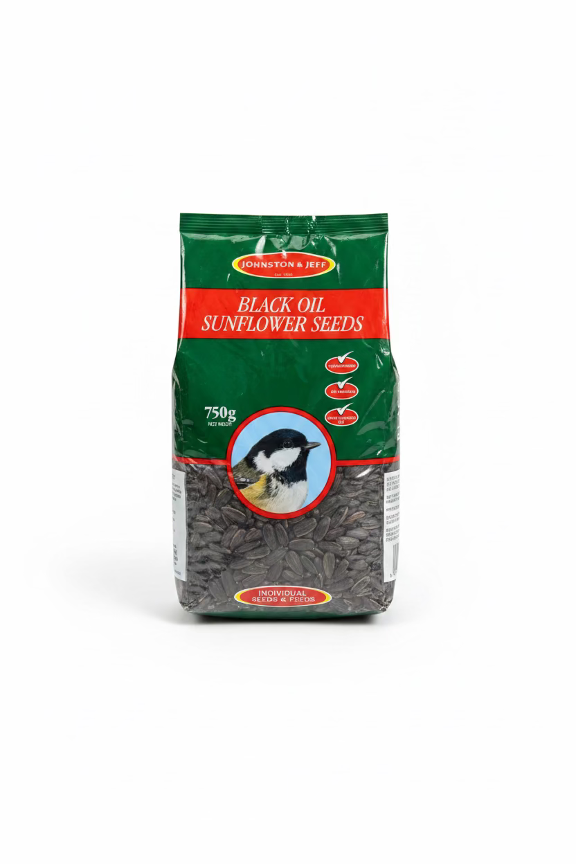 JOHNSON & JEFF BLACK OIL SUNFLOWER SEEDS 750g